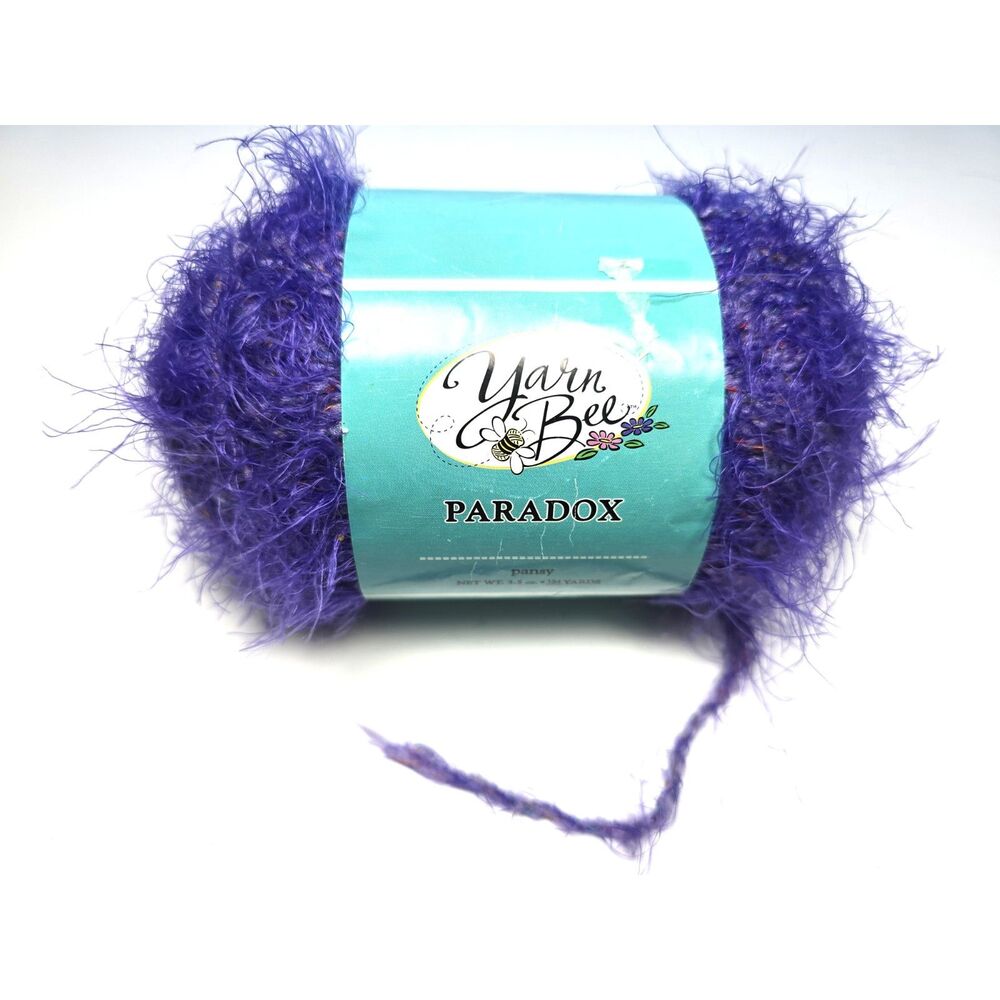 Yarn Bee Paradox Pansy Yarn Skein Purple Eyelash 3.5oz 184yds Discontinued